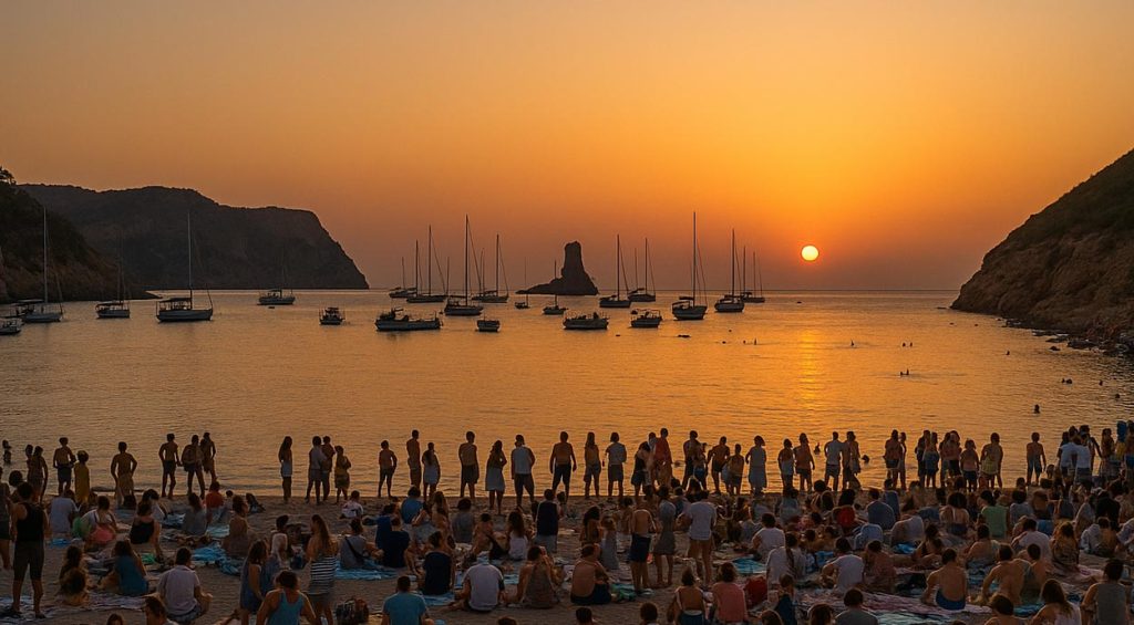 Fiesta de los tambores en la Cala de Benirrás, Ibiza